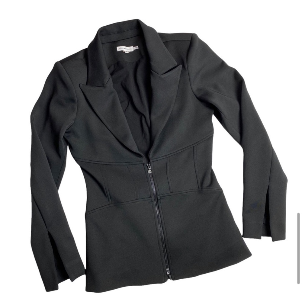 Good American fitted zip up blazer